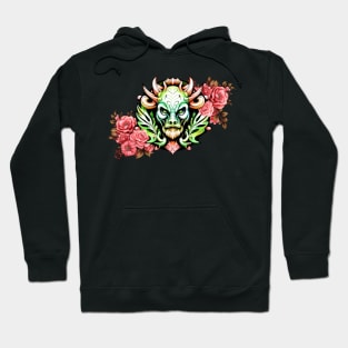 Mysterious colorful creature with flowers Hoodie